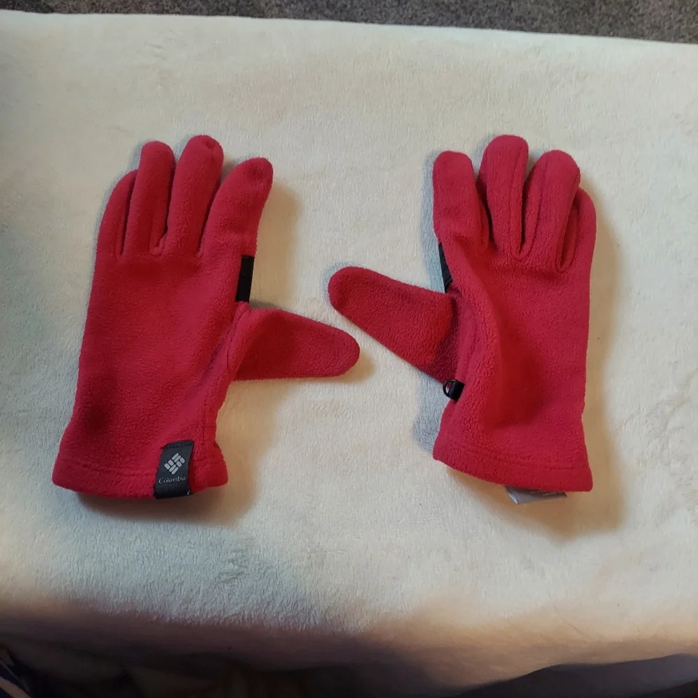 Columbia Pink Fleece Gloves Girls Size Medium Winter